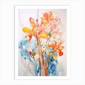 Abstract Flower Painting Honeysuckle 1 Art Print