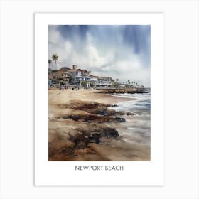 Newport Beach Watercolor 2travel Poster Art Print