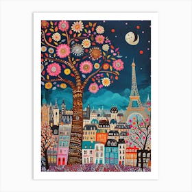 Kitsch Colourful Paris 1 Art Print