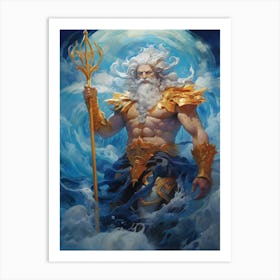  Painting Of The Greek God Poseidon 1 Art Print