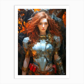 Girl In Armor Art Print