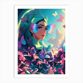 Butterfly Girl 4 Art Print