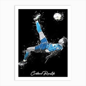 Cristiano Ronaldo Bicycle Football Art Print