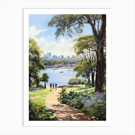 Royal Botanical Gardens Sydney Australia Watercolour  1 Art Print