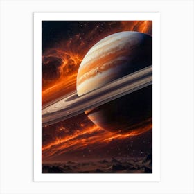 Saturn Planet in Space Art Print