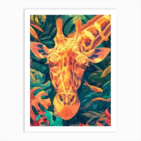 Giraffe In The Jungle 20 Art Print