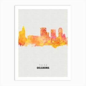 Tulsa Oklahoma City watercolor Art Print