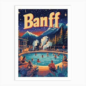 Aihrgdesign A 1970s Inspired Travel Poster For Banff Art Print