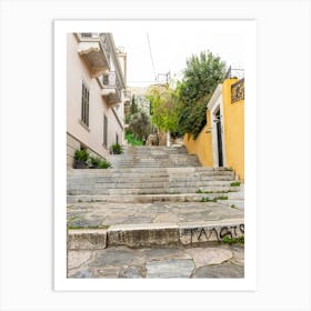 Stairs In The Plaka Of Athens Art Print