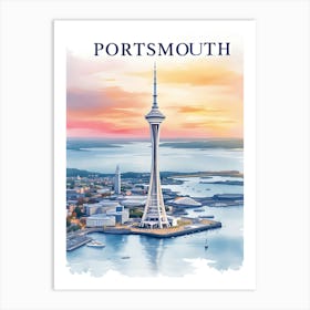 Portsmouth Retro Vintage Travel V 01 Art Print