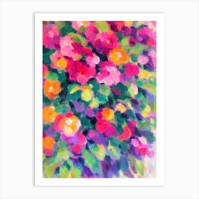 Fuchsia Floral Print Abstract Block Colour 1 Flower Art Print