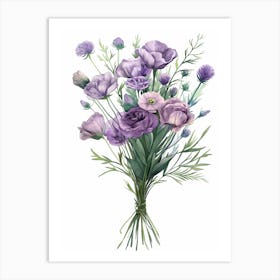 Bouquet Of Purple Flowers Art Print