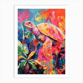 Colourful Sea Turtle Warm Tones Art Print