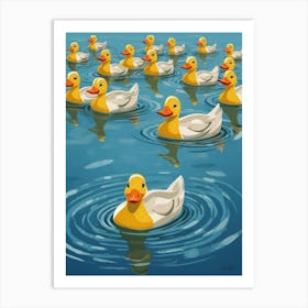 Ducks In The Water 1 Art Print