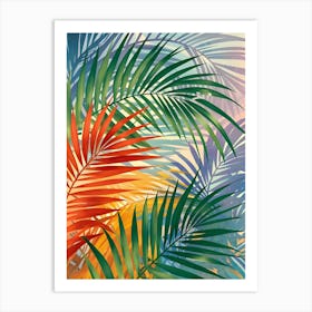 Stunning Tropical Palm Leaves Art Print