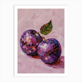 Disco Ball Plums Lilac Mosaic Painting Kitchen Art Print