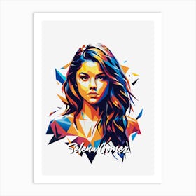 Selena Gomez 04 Portrait Music Icon WPAP Pop Art Style Art Print