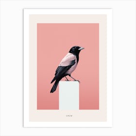 Minimalist Crow 3 Bird Poster Art Print