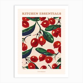 Cranberry Pattern Illustration Poster 3 Art Print