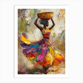 African Woman With Basket 6 Art Print