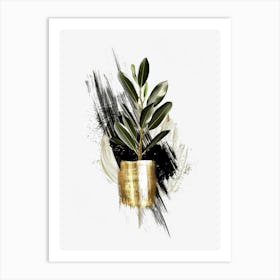 Gold Leaf Canvas Print 4 Art Print