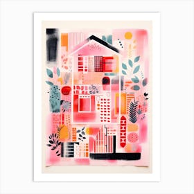 A House In London, Abstract Risograph Style 4 Art Print