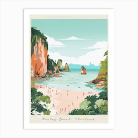 Poster Of Railay Beach, Krabi, Thailand, Matisse And Rousseau Style 2 Art Print