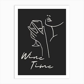 Black Wine Time Art Print