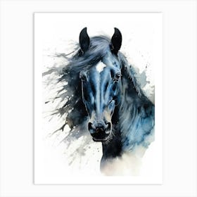 Black Horse 1 animal Art Print