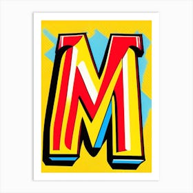 M   Mango, Letter, Alphabet Comic Art Print