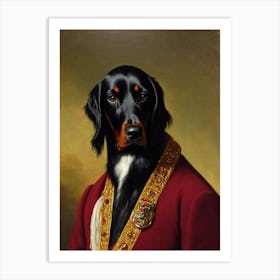 Gordon Setter Renaissance Portrait Oil Painting Art Print