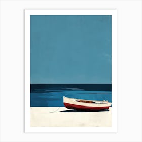 Boat On The Beach, Italy Minimalism Art Print