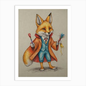 Fox In A Suit Art Print