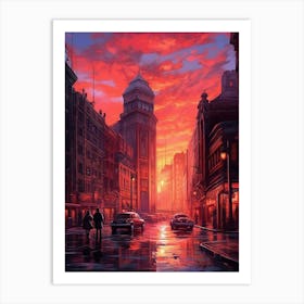 Sunset In The City 5 Art Print