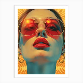 Sexy Girl In Sunglasses 1 Art Print