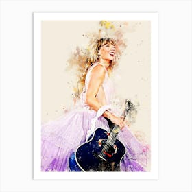 Taylor Swift Watercolor Painting 2 Art Print