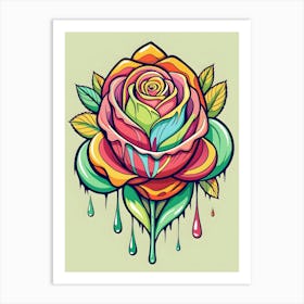 Dripping Rose Art Print