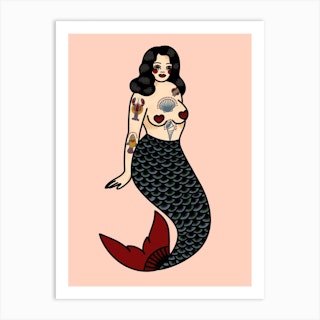 Mermaid Pin Up Art Print