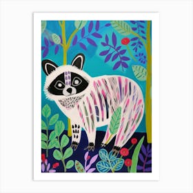 Maximalist Animal Painting Raccoon 8 Art Print