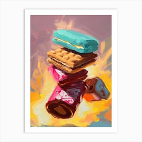 Smores Oil Painting 3 Art Print