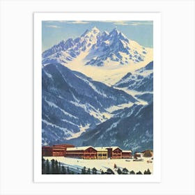 Portillo, Chile Ski Resort Vintage Landscape 2 Skiing Poster Art Print