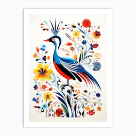 Scandinavian Bird Illustration Roadrunner 2 Art Print