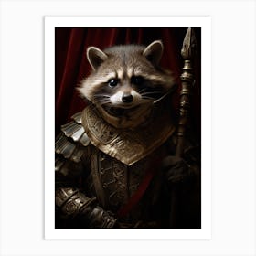 Vintage Portrait Of A Tres Marias Raccoon 3 Art Print