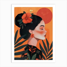 Boho Mexican Girl Art Print