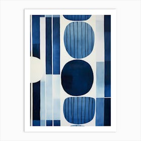 Blue And White mid century art Art Print