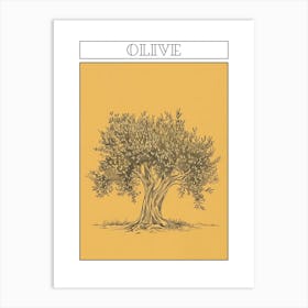 Olive Tree Minimalistic Drawing 1 Poster Art Print