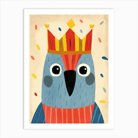 Little Macaw 1 Wearing A Crown Art Print