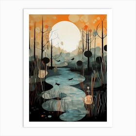 Wetlands Abstract Minimalist 8 Art Print