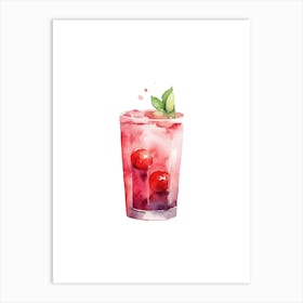 Watercolor Cocktail Illustration Art Print