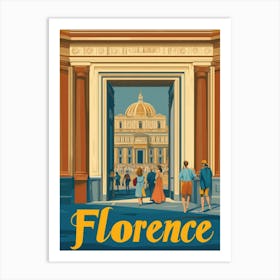 Aihrgdesign A Retro Travel Poster For Florence Featuring The 6 Art Print